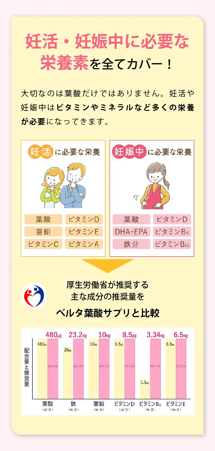 妊活妊娠に必要な栄養素を全てカバー