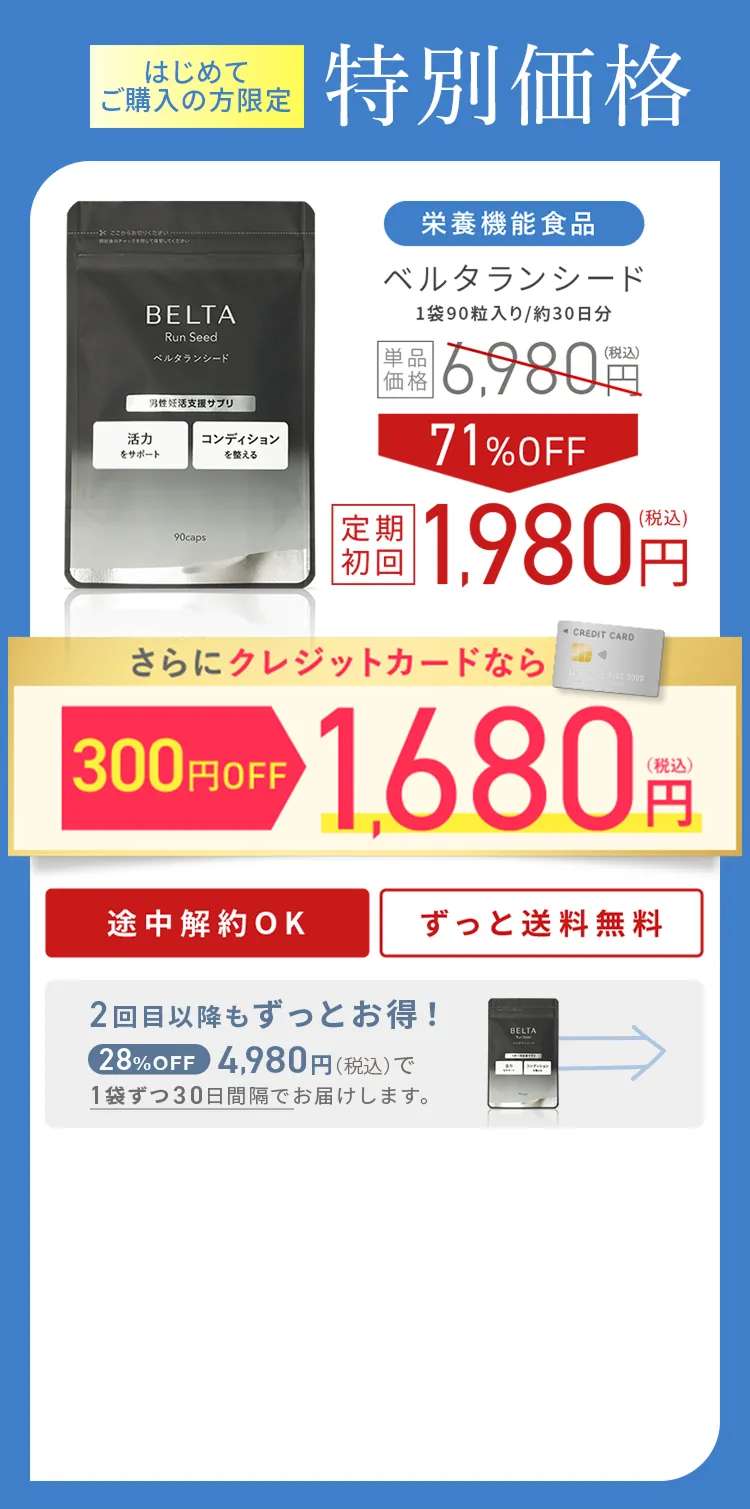 はじめて購入の方限定で初回71%OFFの1,980円途中解約もOK