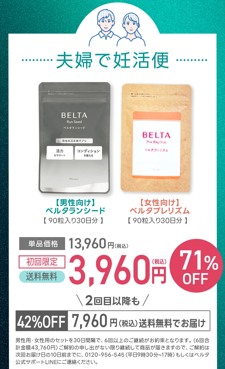 夫婦で妊活便初回限定3980円